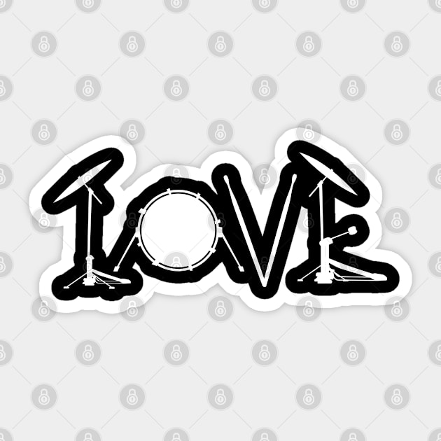 Drummers Drumming Gift Print Drum Love Drums Drummer Print Sticker by Linco